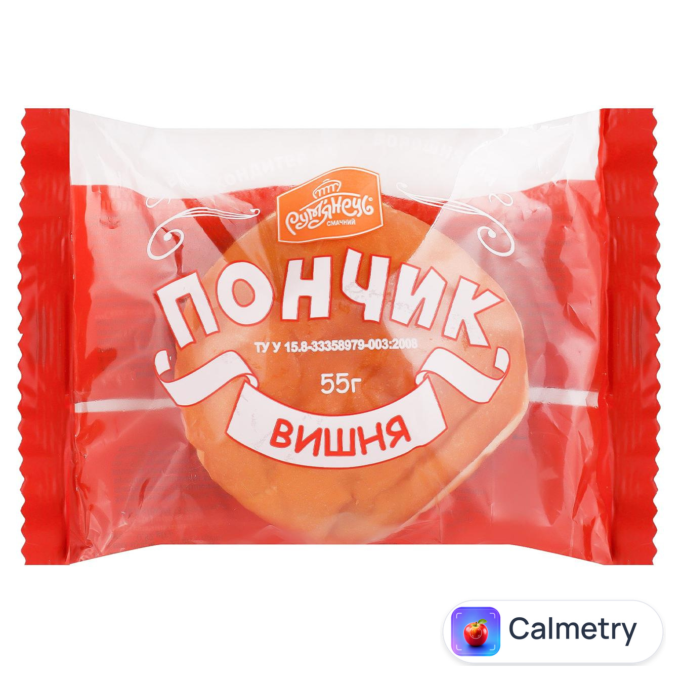 Пончик Рум'янець з наповнювачем Вишня 55г