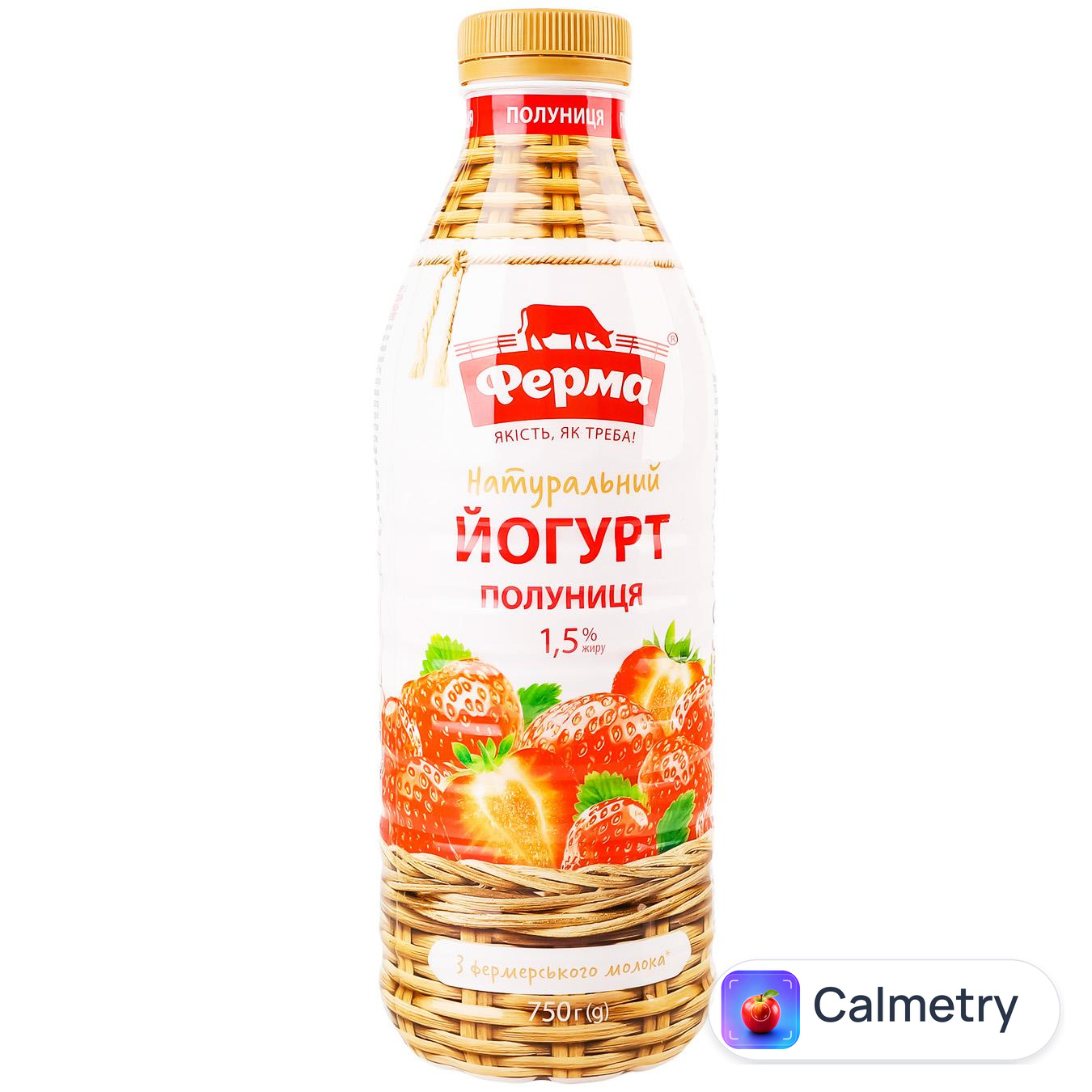 Йогурт Ферма Полуниця 1,5% 750г