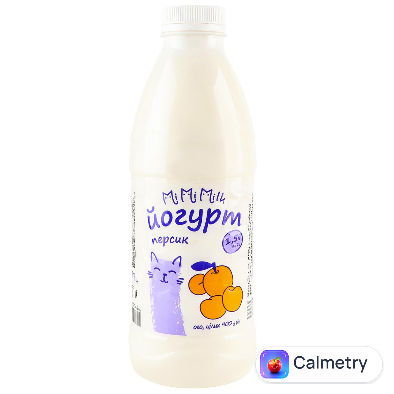 Йогурт МіМіМілк персик 1,5% 900г Mimimilk