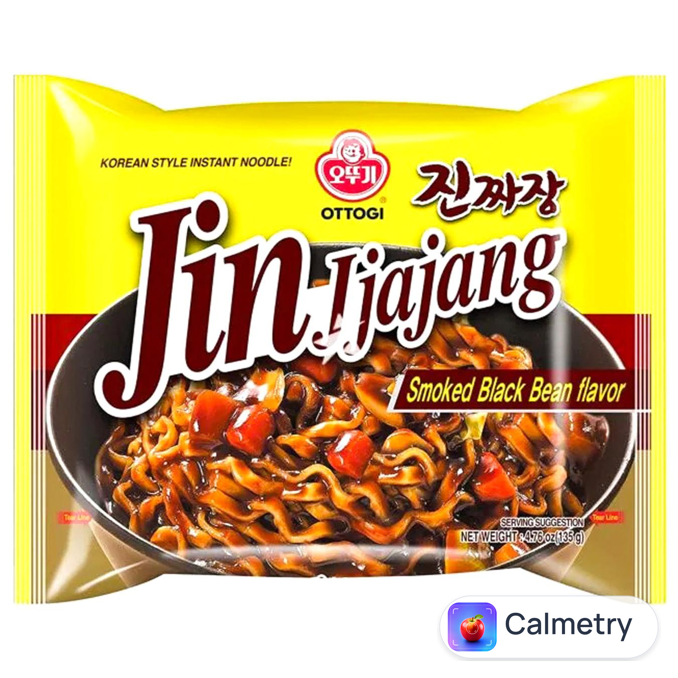 Локшина Ottogi Jin Jjajang Ramen із копченим смаком чорного бобового соусу 135г