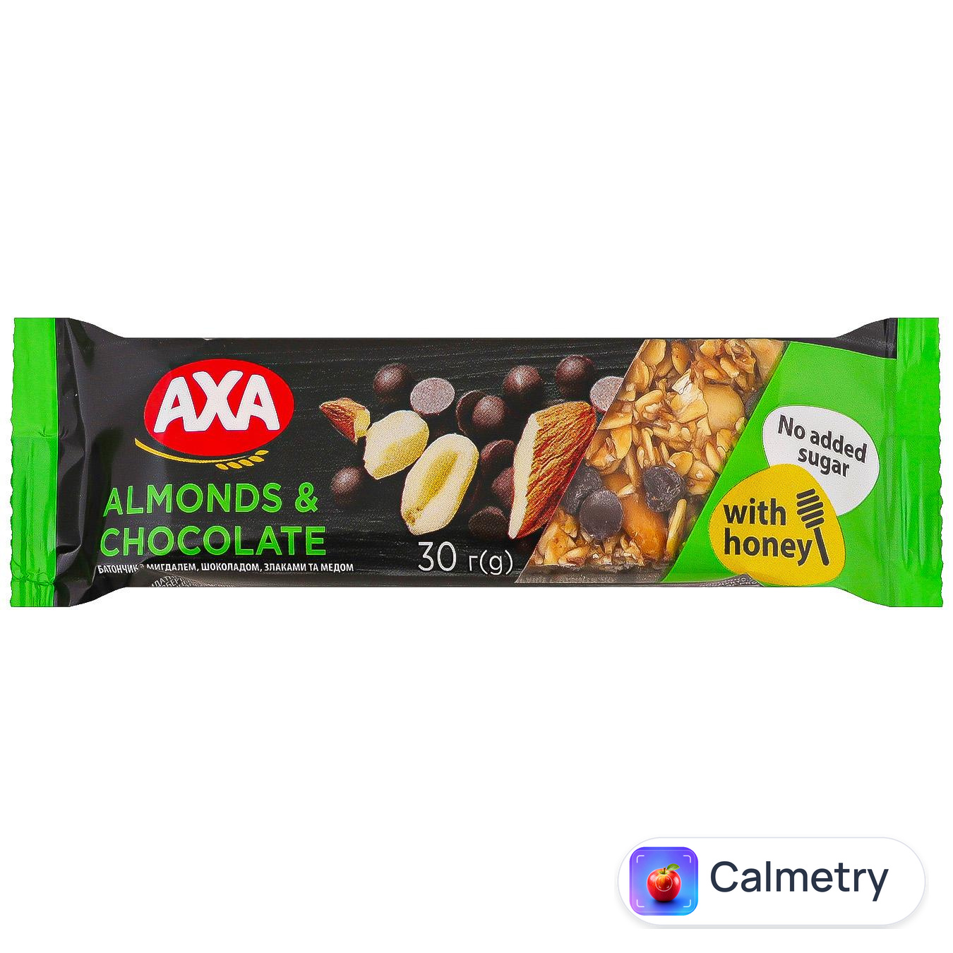 Батончик Axa з мигдалем, шоколадом, злаками та медом 30г