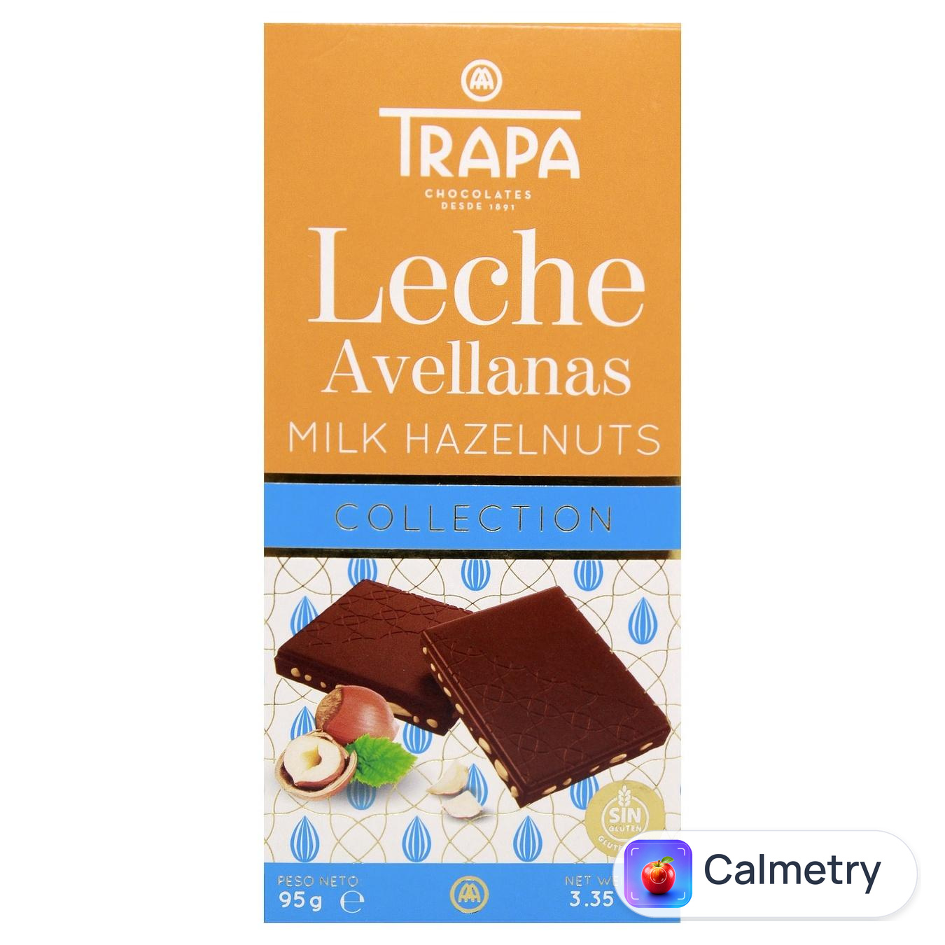 Шоколад молочний Trapa Collection з лісним горіхом 95г — фото продукту