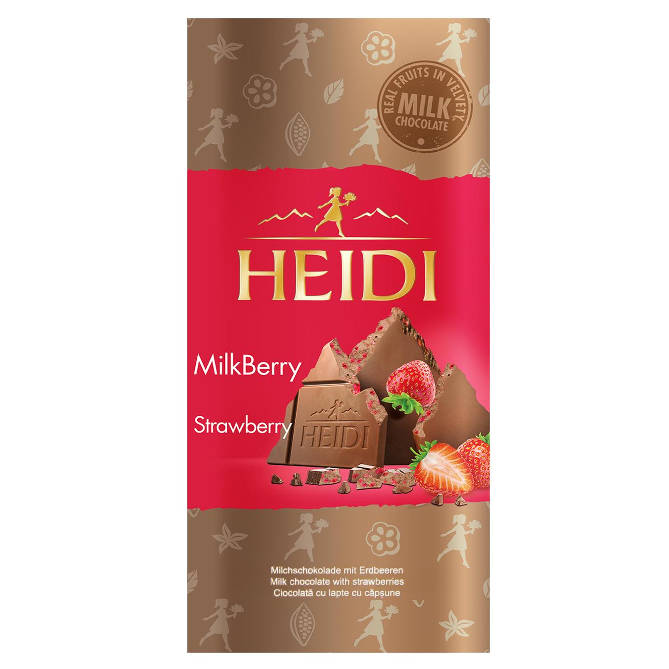 Шоколад молочний Heidi з полуницею 80г — фото продукту