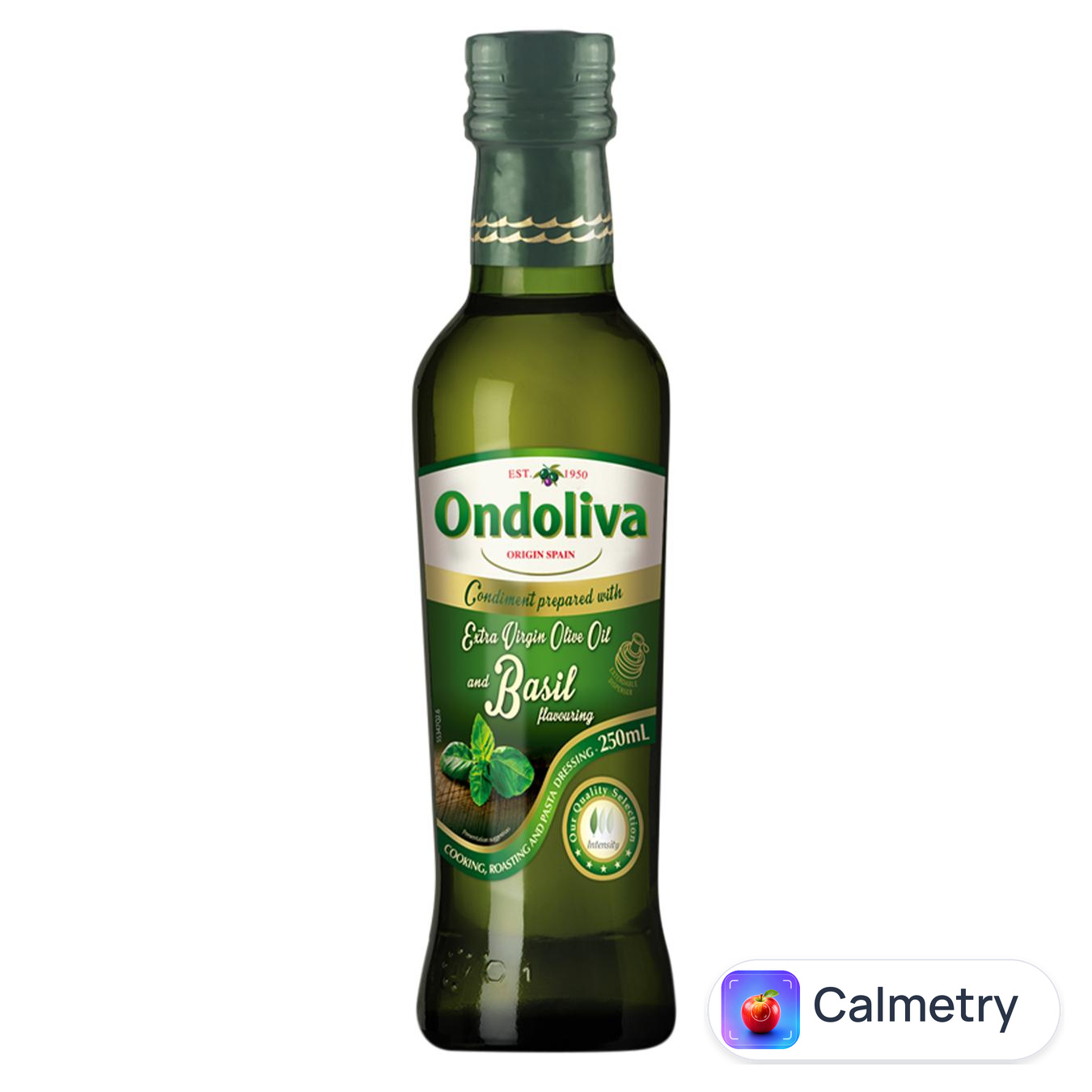 Олія оливкова Ondoliva Extra Virgin з ароматом базиліку 250мл — фото продукту
