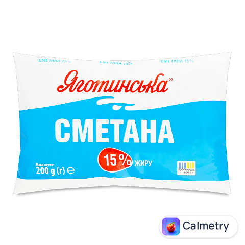 Сметана Яготинська 15% п/е, 200г