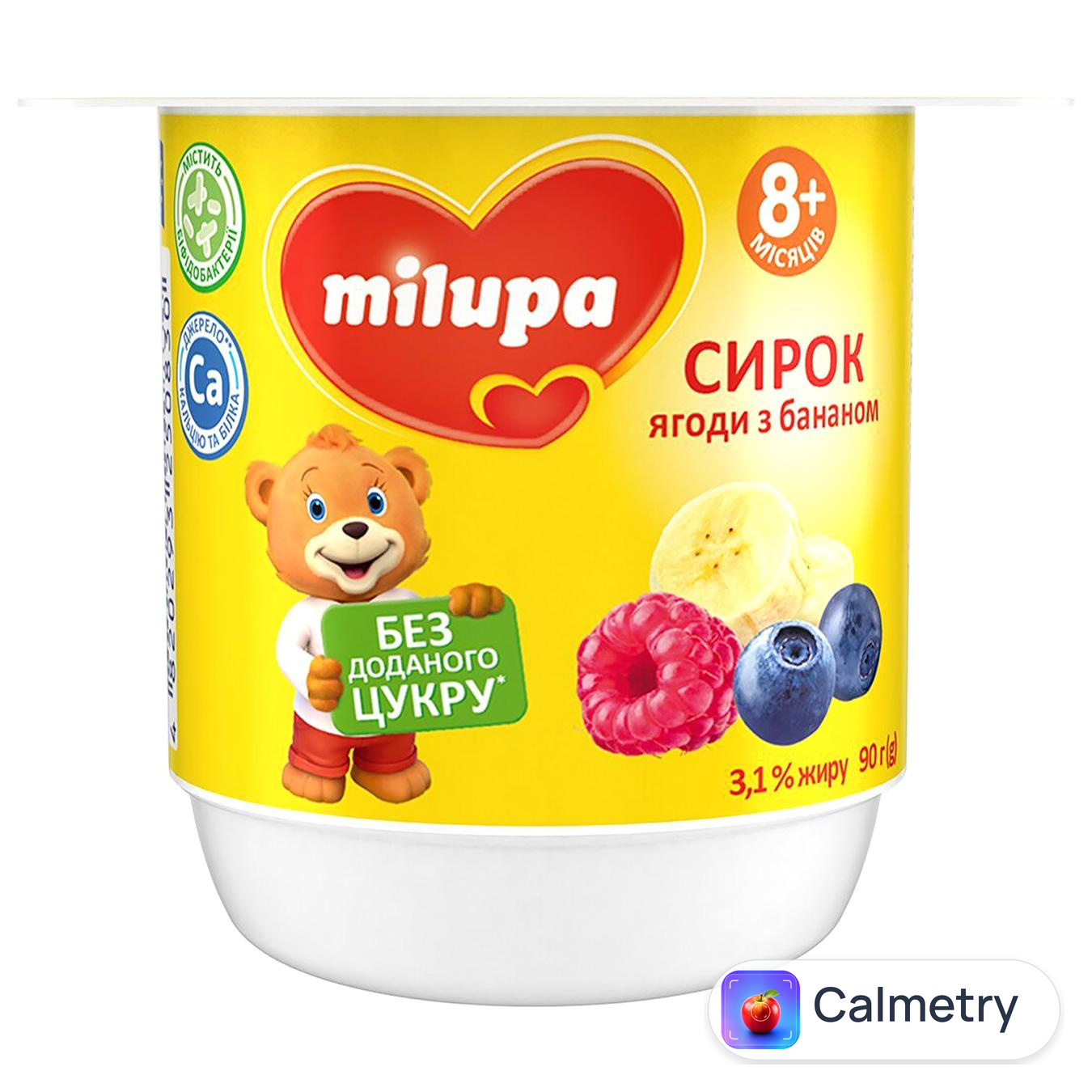 Сирок Milupa Ягоди з бананом 3,1% 90г