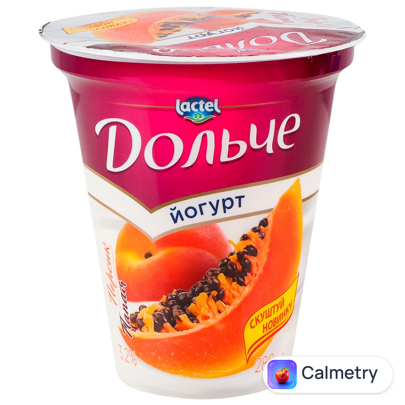 Йогурт Дольче персик-папая 3,2% 280г