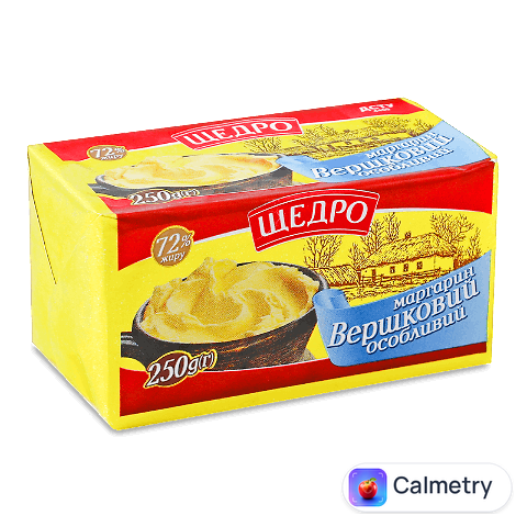Маргарин вершковий «Щедро» 72%, 250г