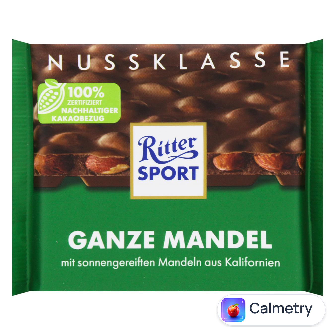 Шоколад молочний Ritter Sport з цілим мигдалем 100г