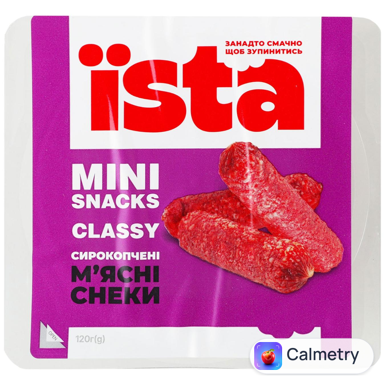 Снеки Їsta Mini Snacks Classy м'ясні сирокопчені 120г