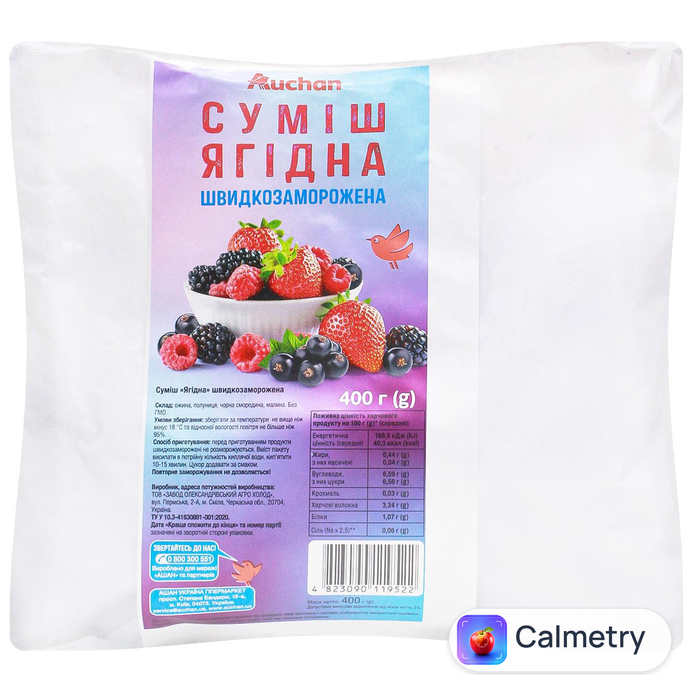Суміш Auchan ягідна швидкозаморожена 400г