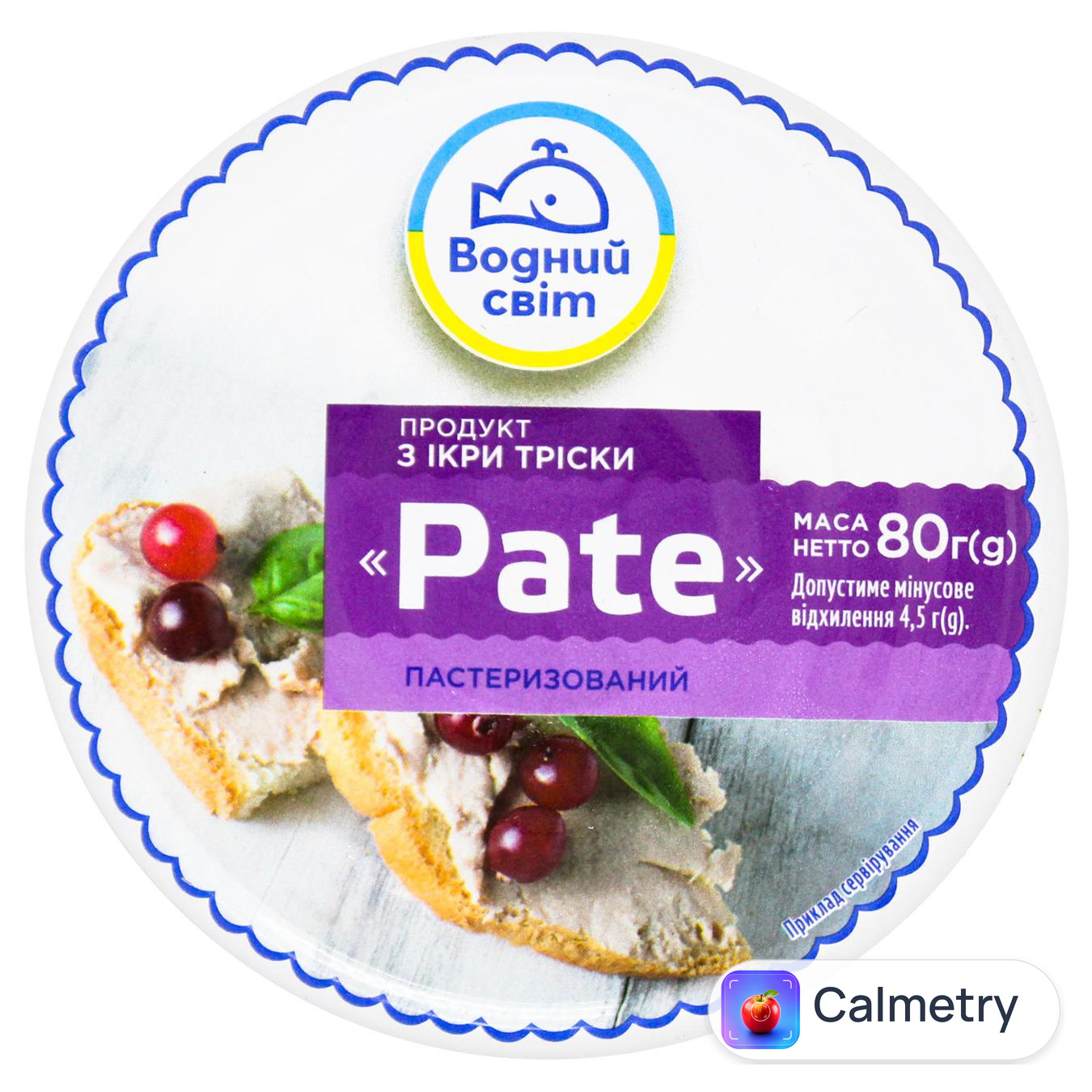 Продукт з ікри тріски Водний Світ Pate 80г — фото продукту