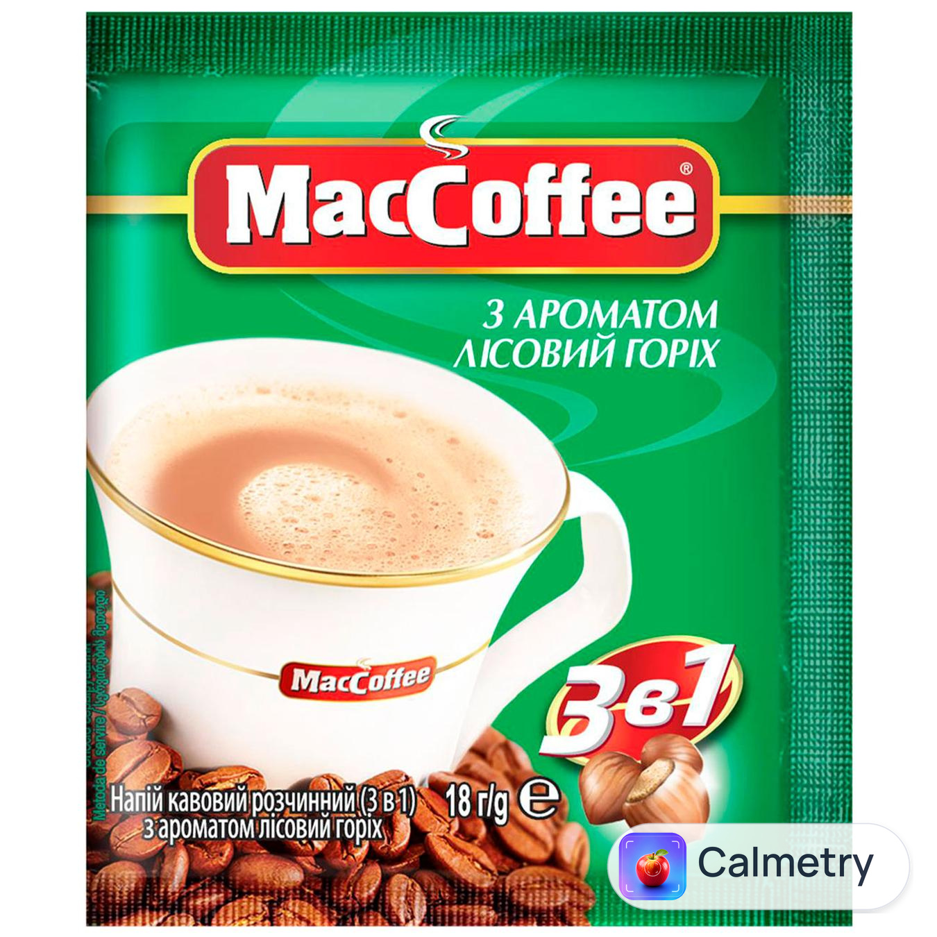 Напій кавовий MacCoffee Лісовий горіх 3в1 18г — фото продукту