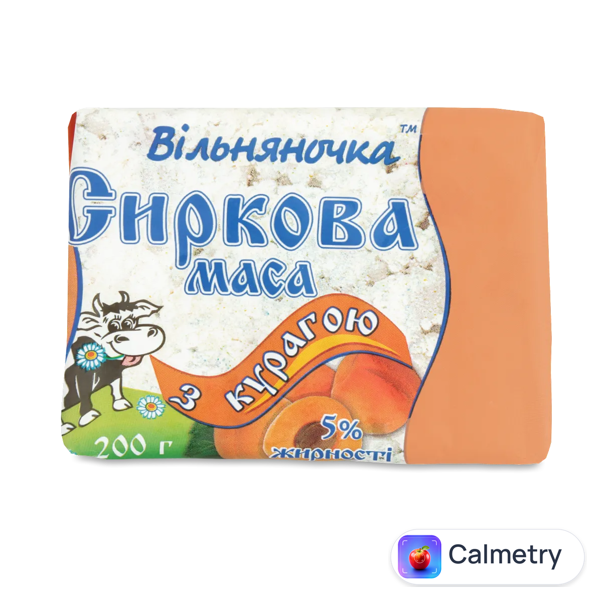 Маса сиркова «Вільняночка» з курагою 5% еколін 200г
