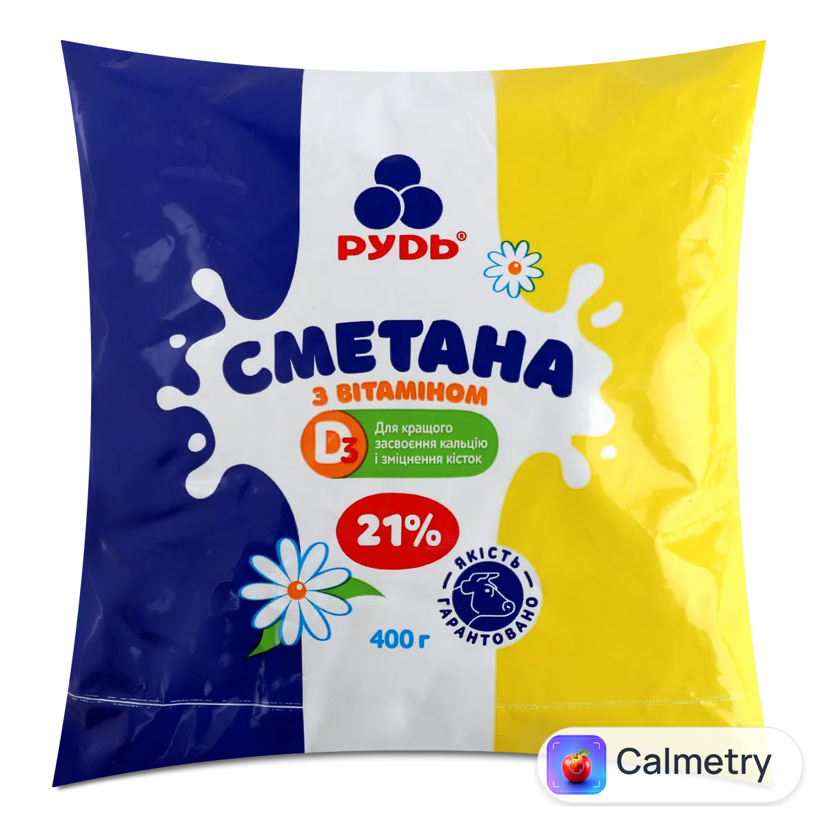 Сметана Рудь з вітаміном D 21% п/е 400г