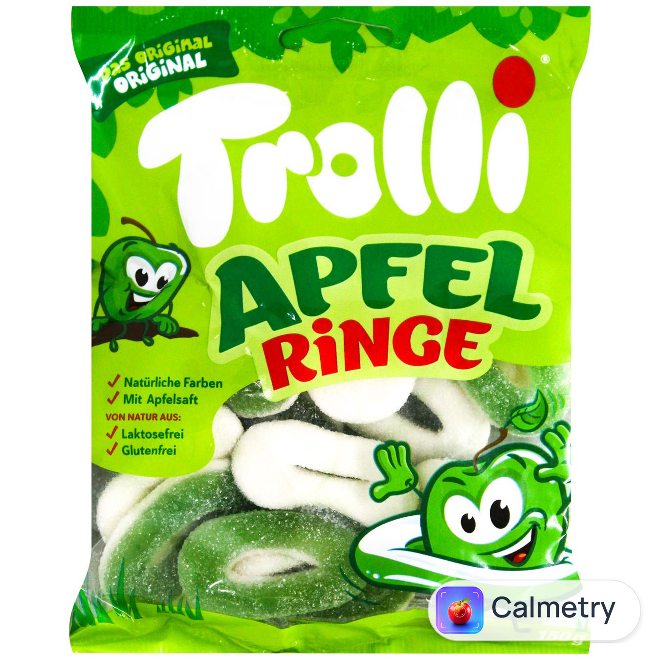 Цукерки Trolli Яблучні кільця жувальні 150г