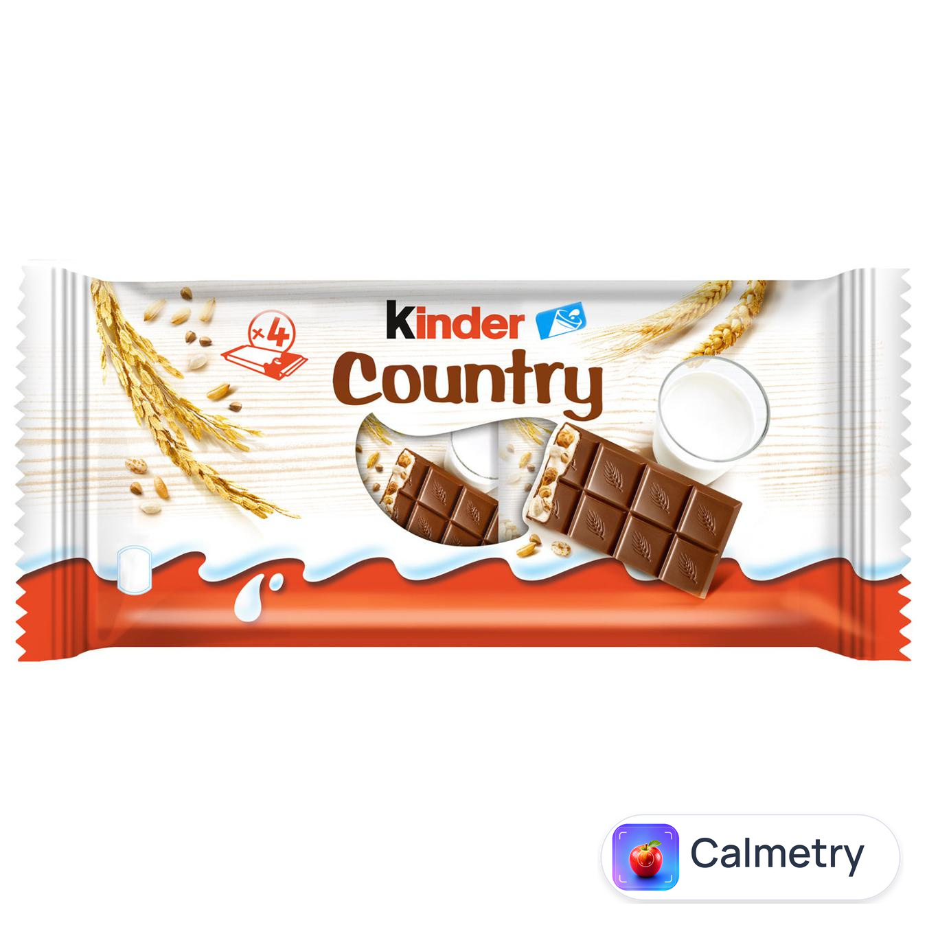 Шоколад молочний Kinder® Country з молочною начинкою та злаками 4шт 94г — фото продукту