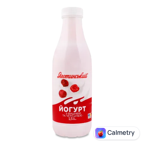 Йогурт Яготинський з вишнею та черешнею 1,5%, пляшка