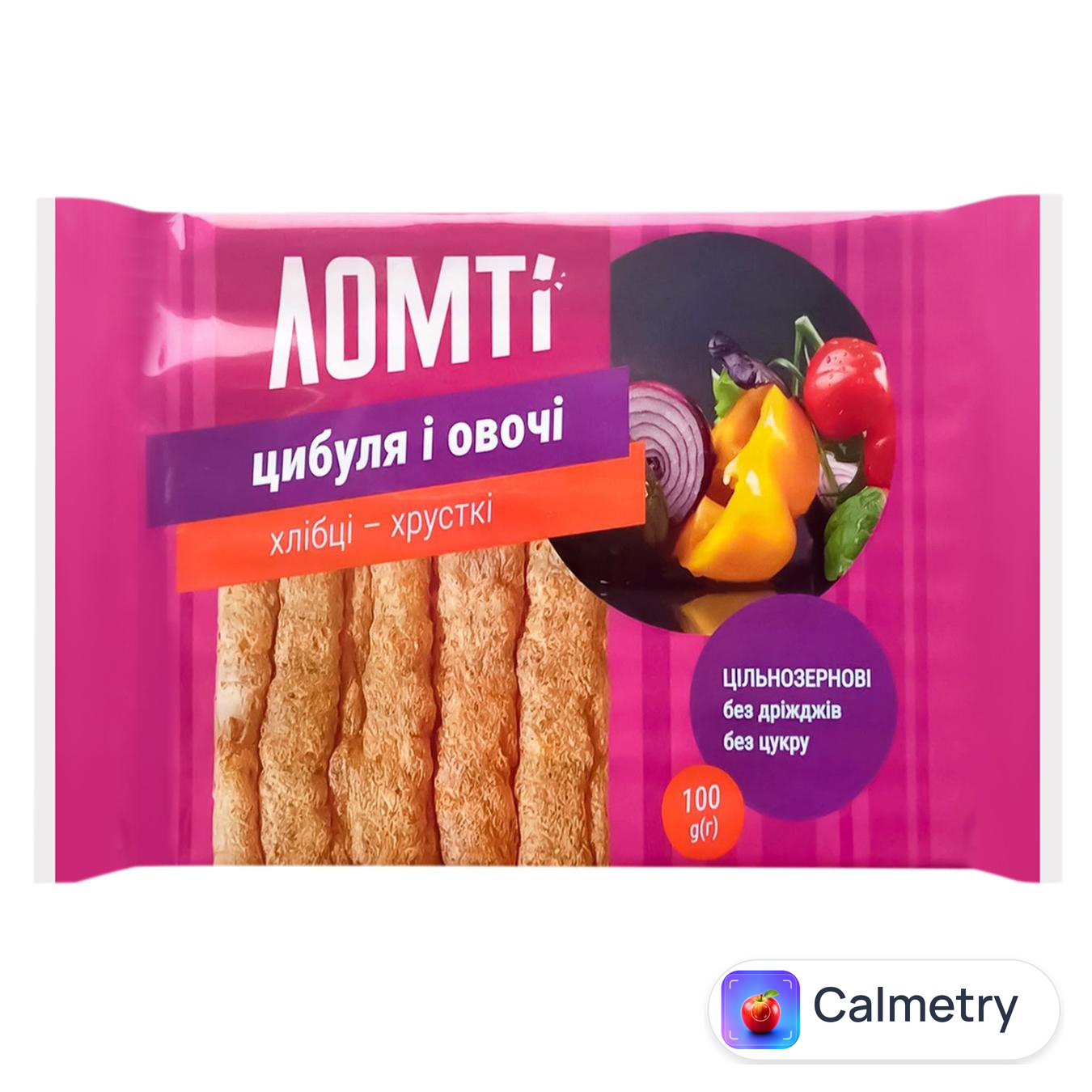 Хлібці Ломті цибуля та овочі 100г — фото продукту