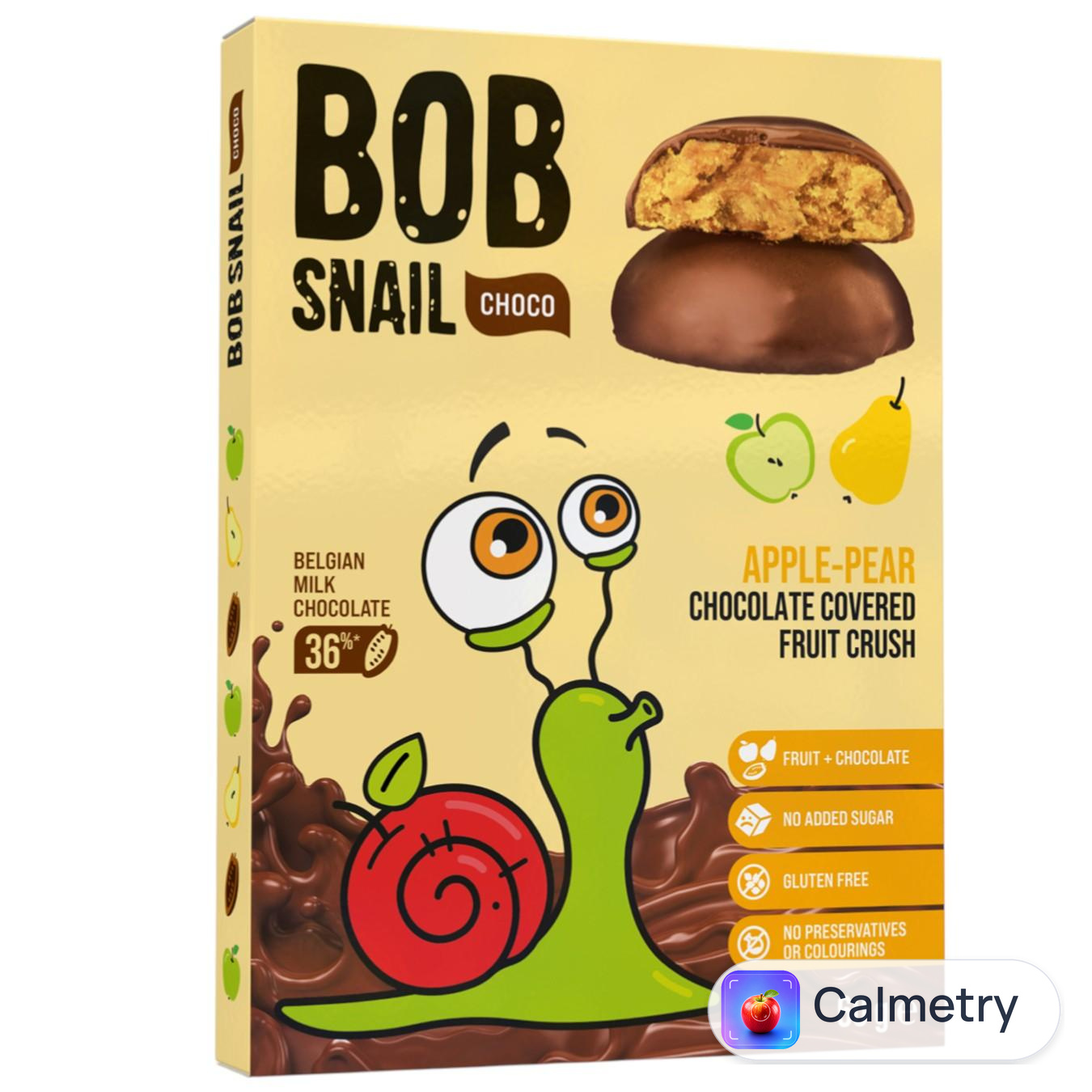 Цукерки Bob Snail яблучно-грушеві в молочному шоколаді 60г