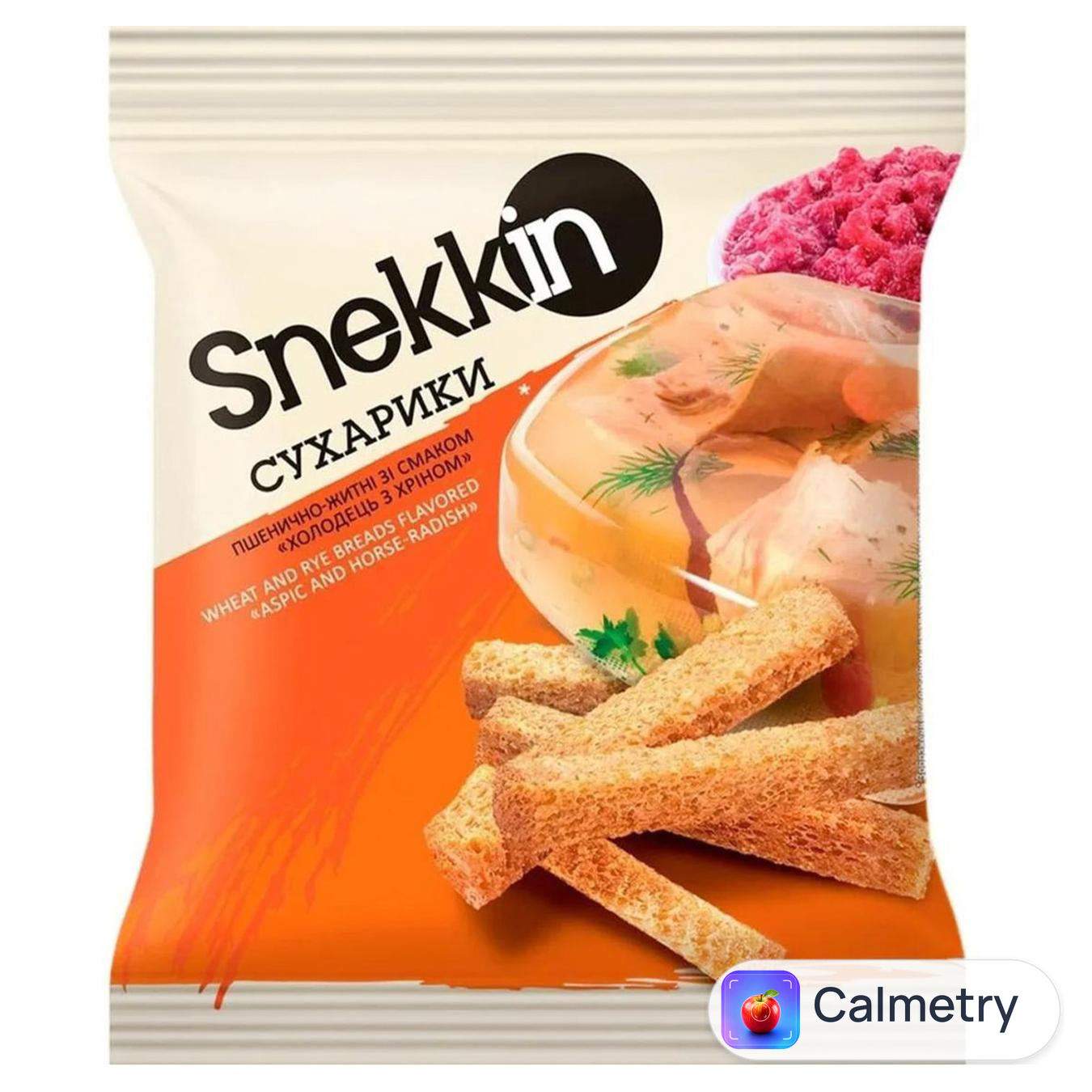 Сухарики Snekkin зі смаком холодець з хріном 110г — фото продукту