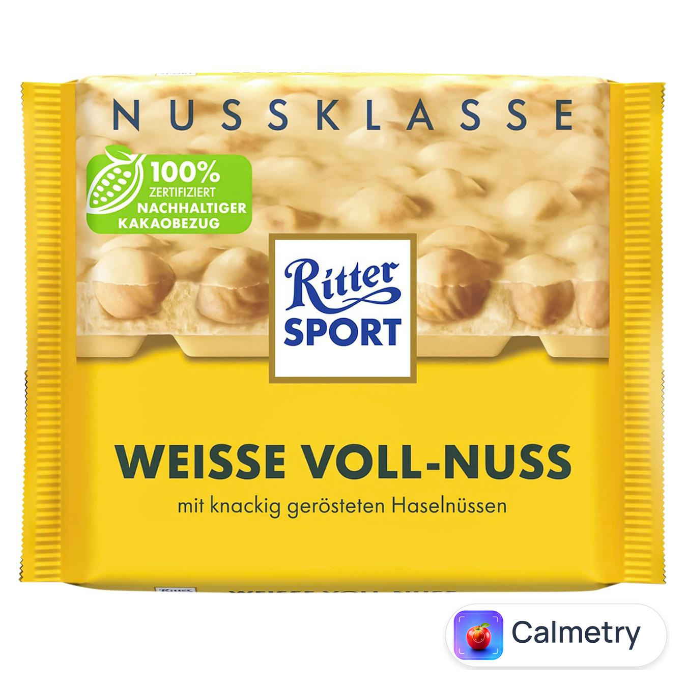 Шоколад білий Ritter Sport з цільними лісовими горіхами 100г — фото продукту