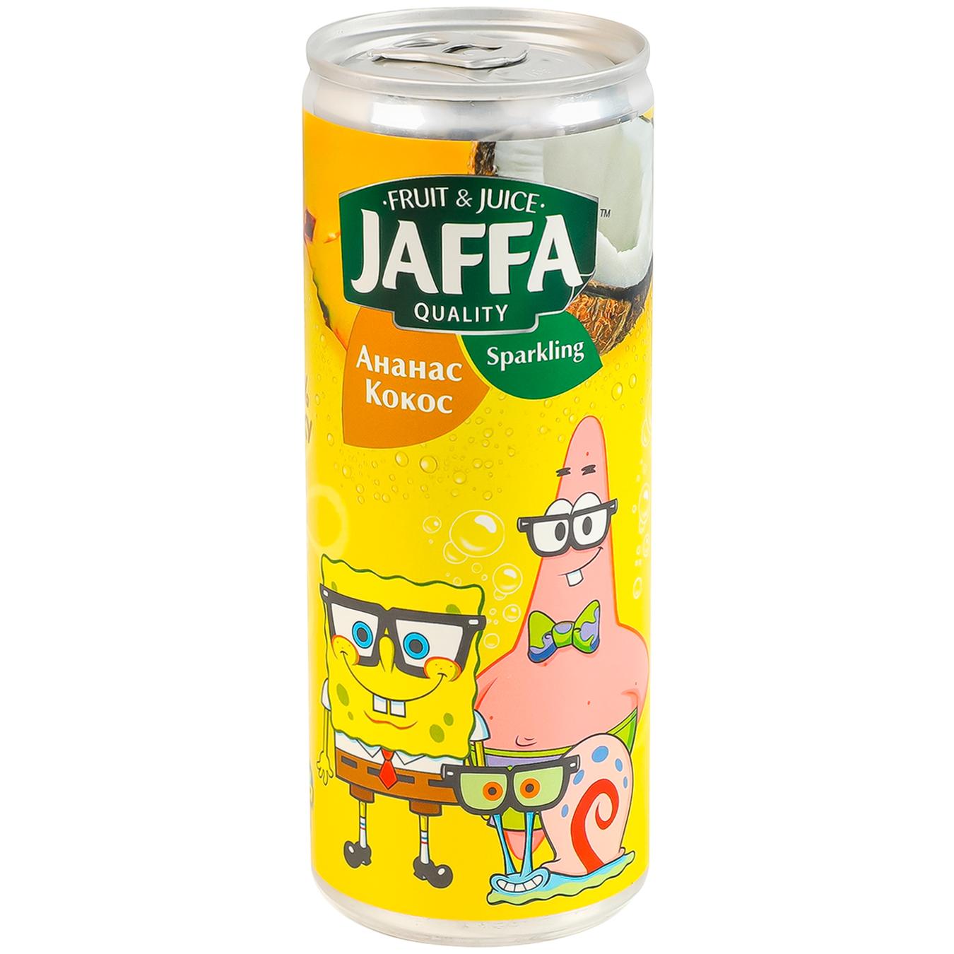 Напій соковий газований Jaffa Губка Боб Ананас-кокос 250мл — фото продукту