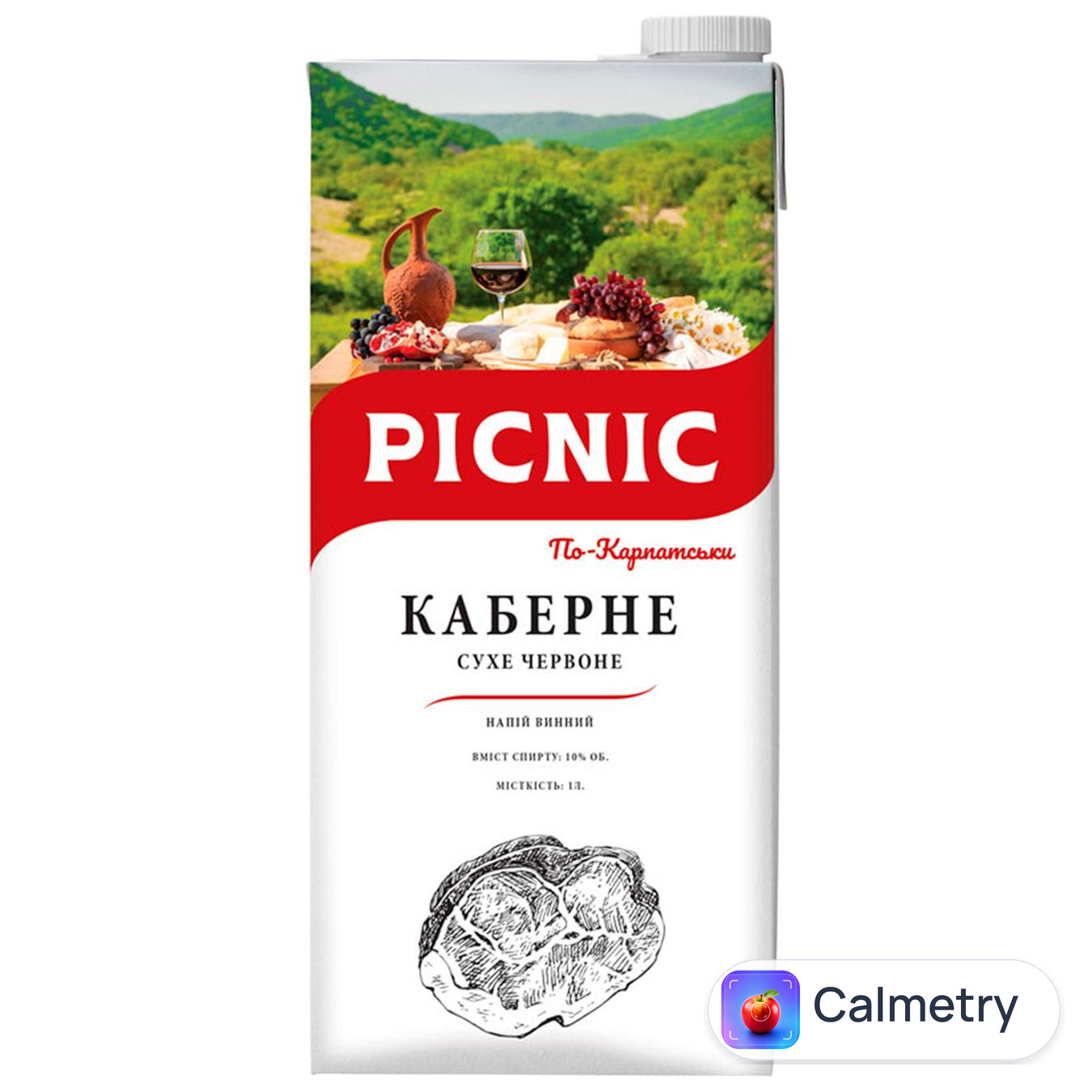 Вино Picnic Каберне По-Карпатськи червоне сухе 9,5-14% 1л — фото продукту