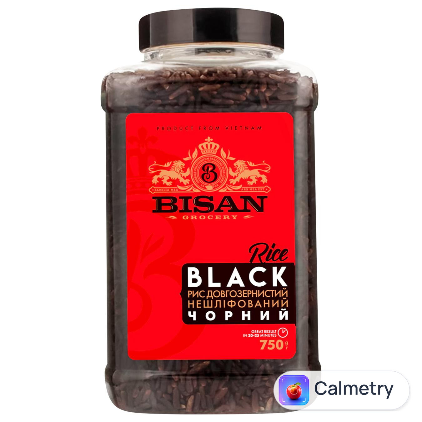 Рис Bisan чорний довгозернистий нешліфований 750г