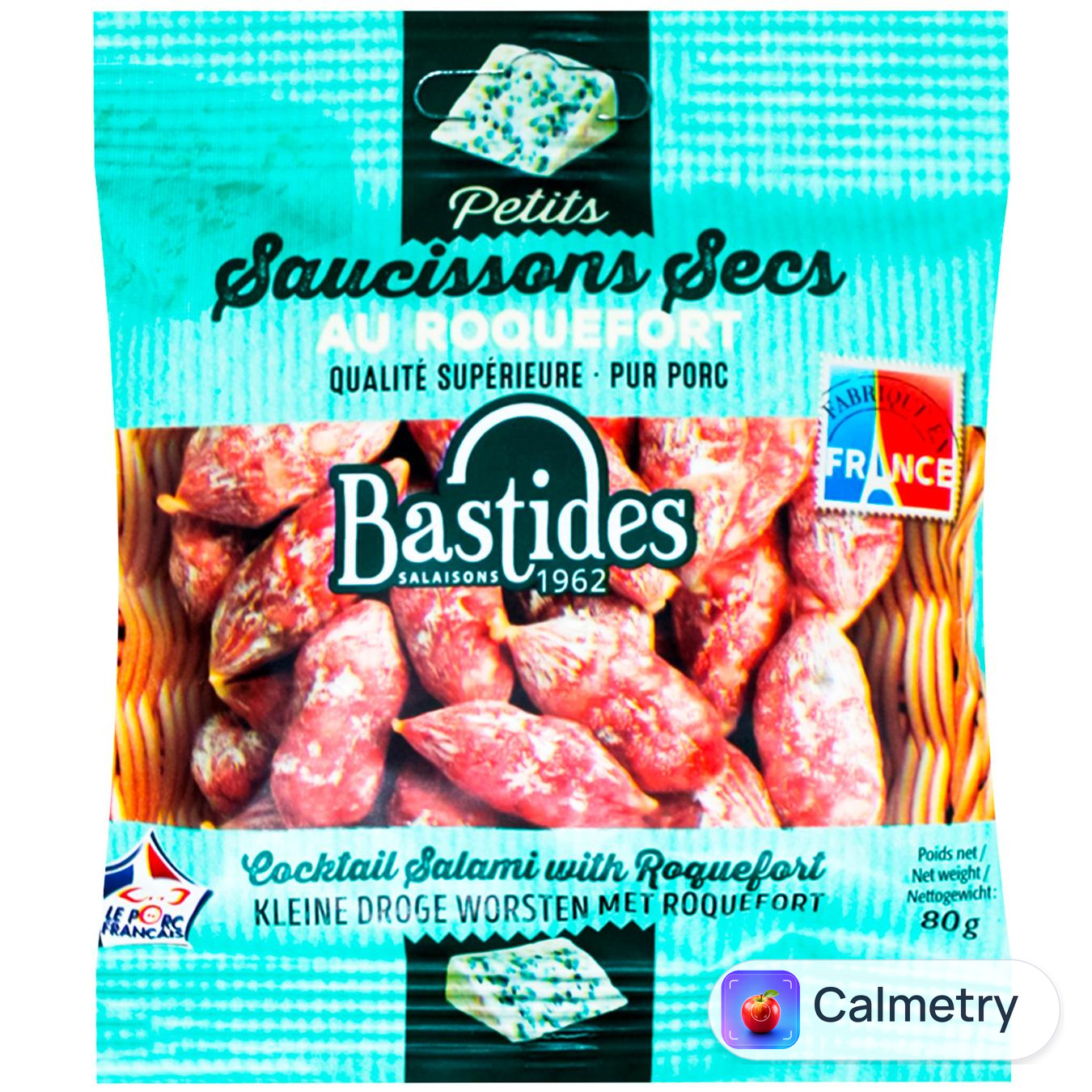 Ковбаса Bastides Cалямі коктейльні з сиром рокфор 80г