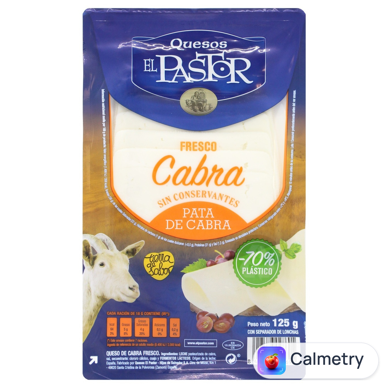 Сир El Pastor козиний нарізаний 30% 125г