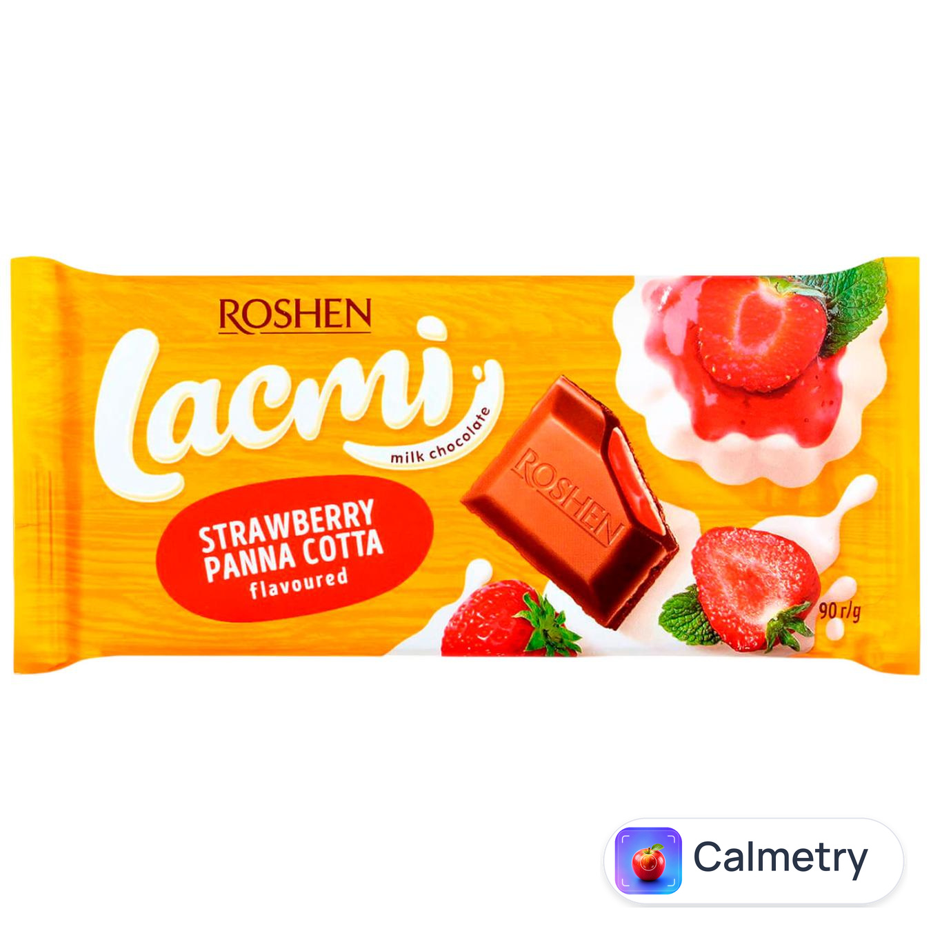 Шоколад молочний Roshen Lacmi зі смаком полуничної панна котти 90г