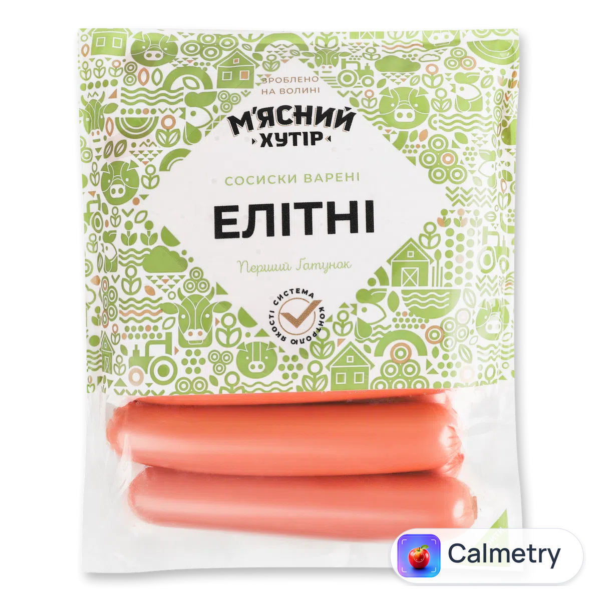 Сосиски «М'ясний хутір» «Елітні» п/а 1 ґатунок