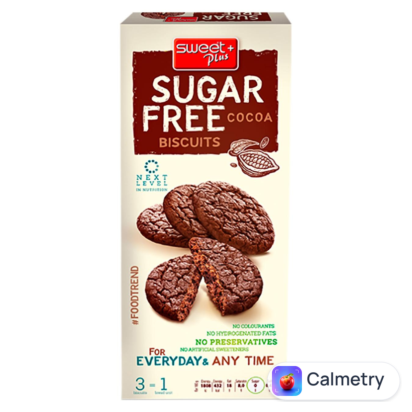 Печиво Sweet Plus з какао без цукру з підсолоджувачем 100г