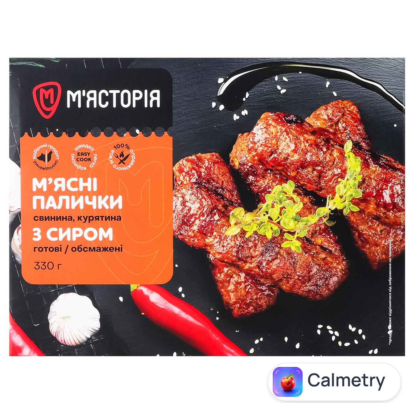 М'ясні палички М'ясторія з сиром готові обсмажені 330г — фото продукту