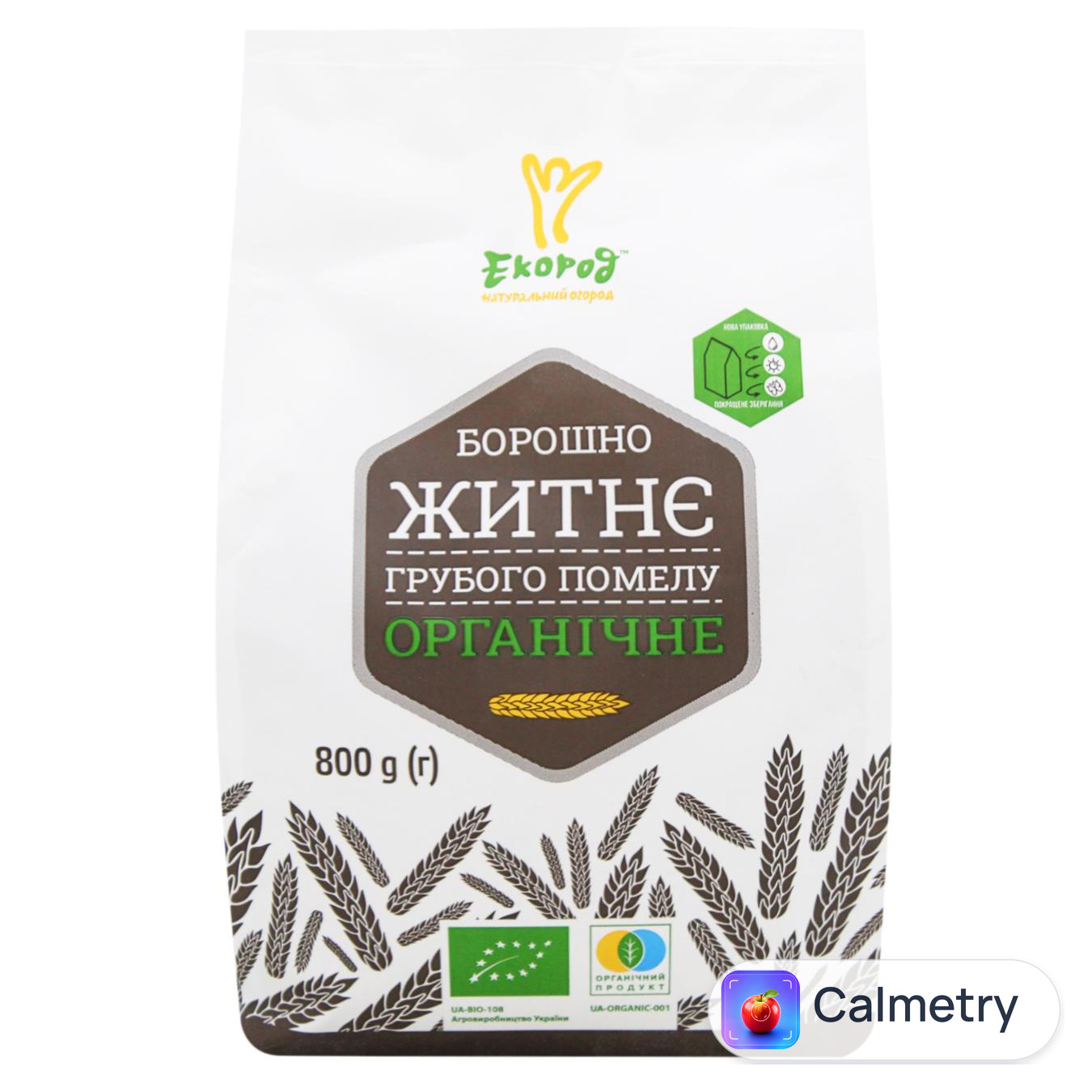 Борошно житнє Екород органічне грубого помелу 800г — фото продукту