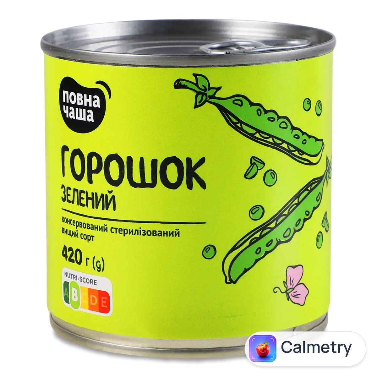 Горошок «Повна Чаша»® зелений консервований 420г