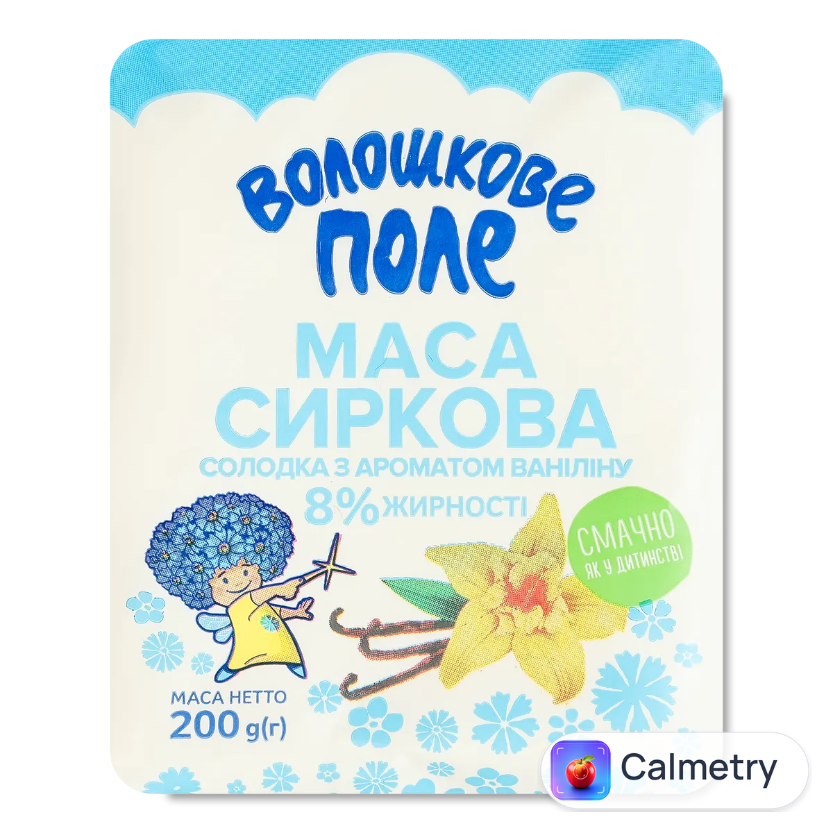 Маса сиркова «Волошкове поле» з ароматом ваніліну 8% 200г