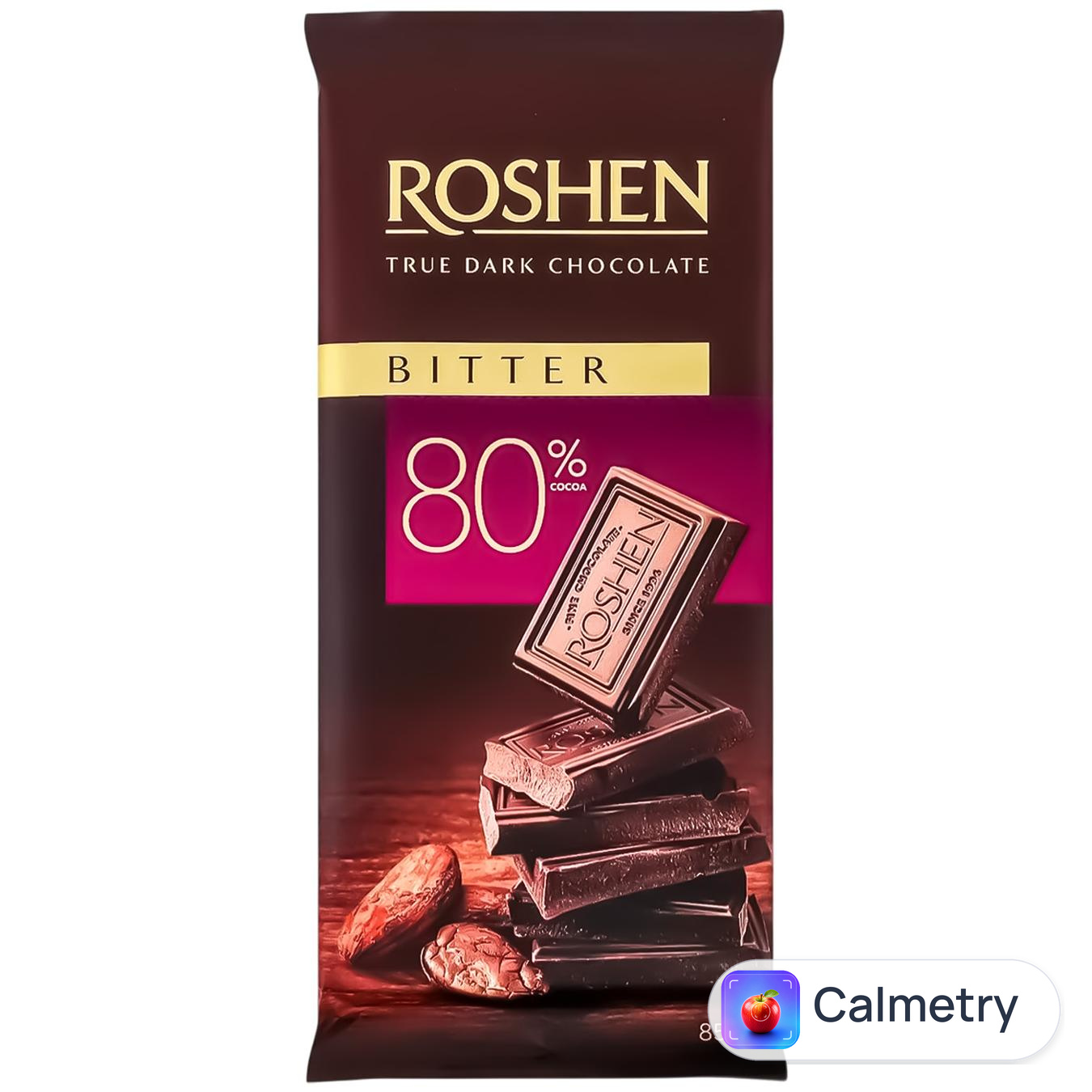 Шоколад чорний Roshen Брют 80% 85г — фото продукту