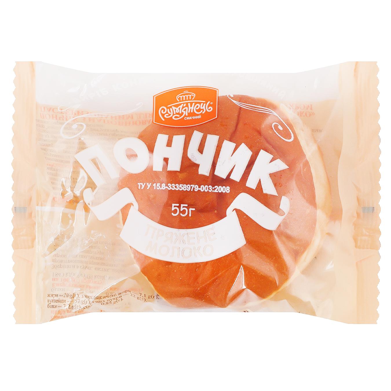 Пончик Рум'янець з наповнювачем Пряжене молоко 55г — фото продукту