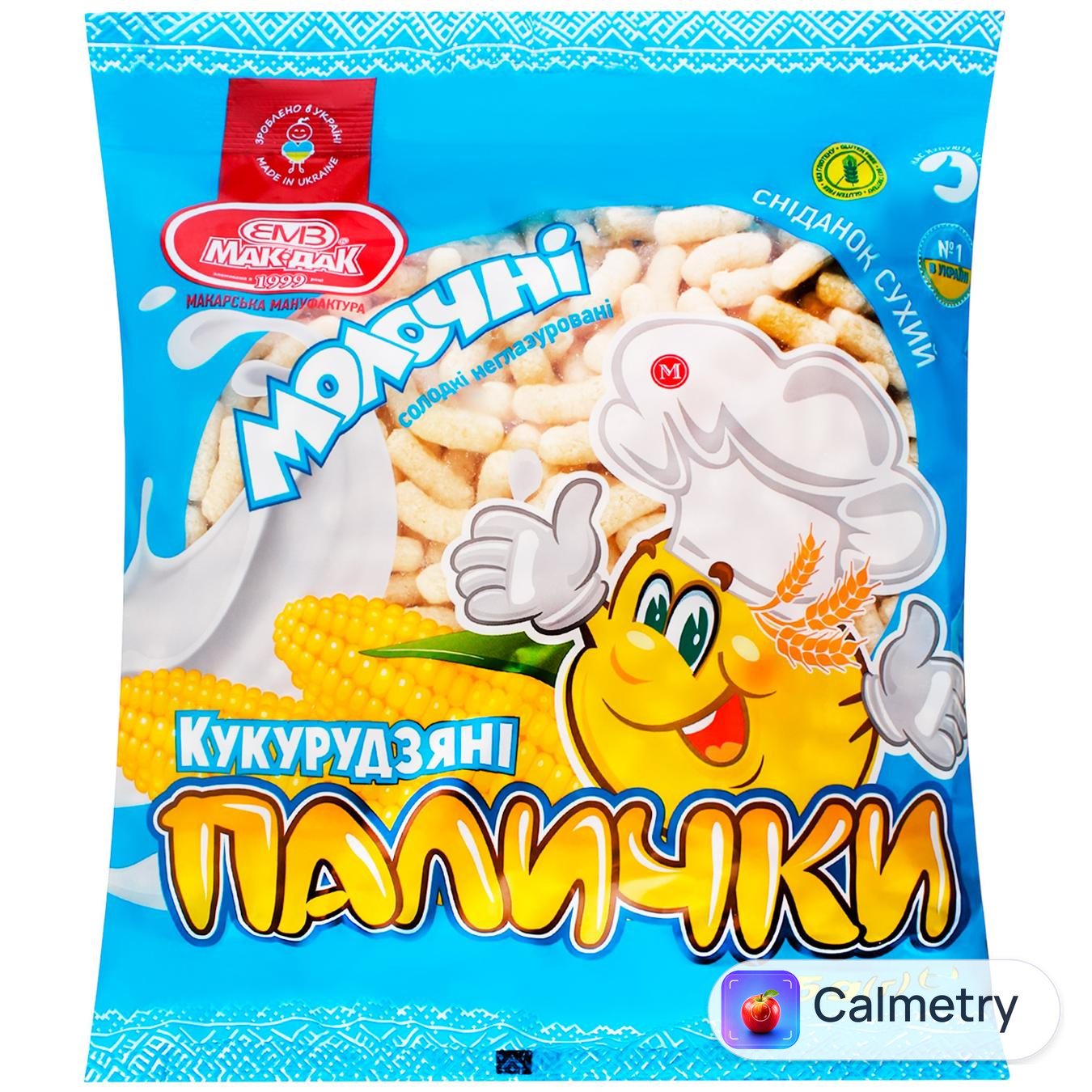 Палички кукурудзяні Мак-Дак Молочні солодкі неглазуровані 175г