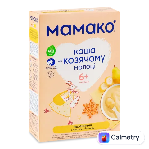Каша «Мамако» пшенична на козячому молоці з грушею і бананом