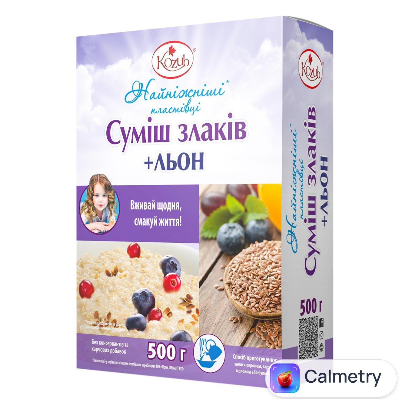 Суміш пластівців Козуб Продукт Суміш злаків + льон швидкого приготування 500г