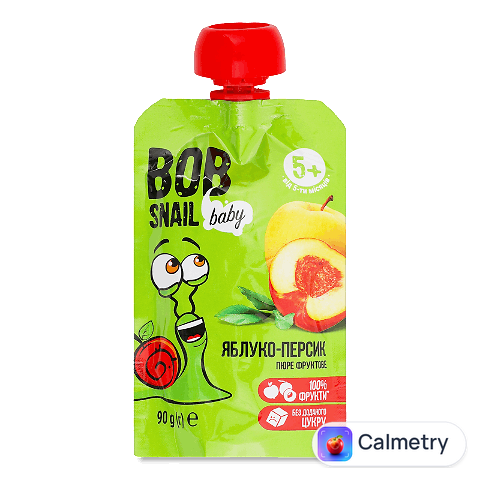 Пюре Bob Snail яблуко-персик, 90г