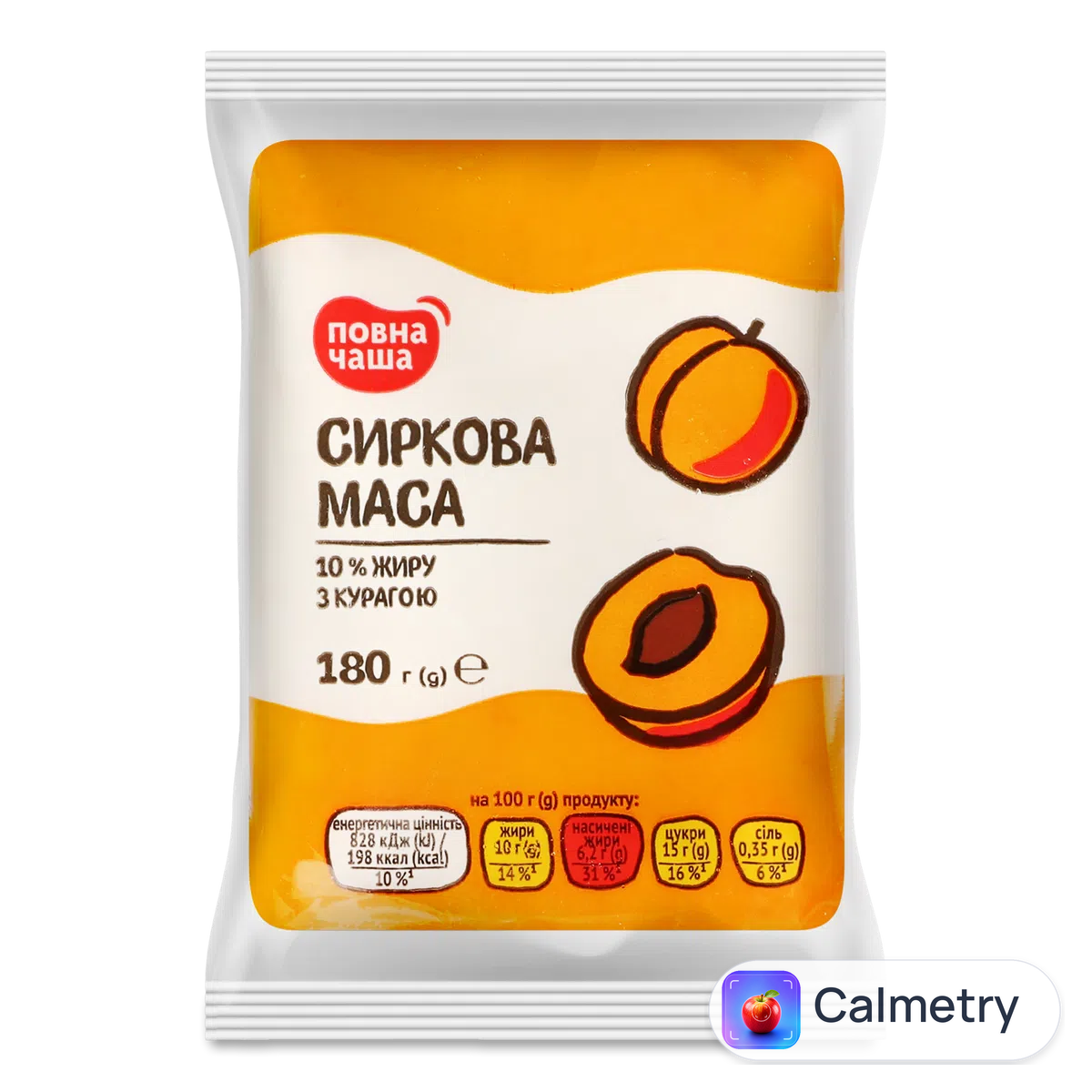 Маса сиркова «Повна Чаша»® курага 10% 180г