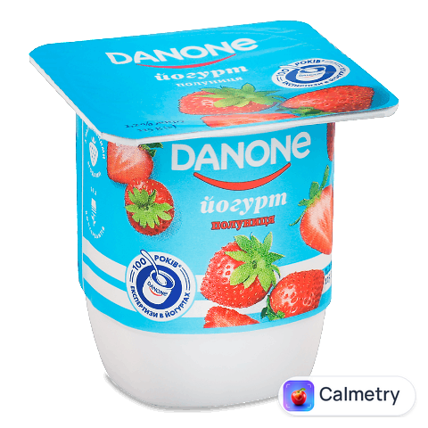 Йогурт Danone полуниця 1,2% стакан, 115г