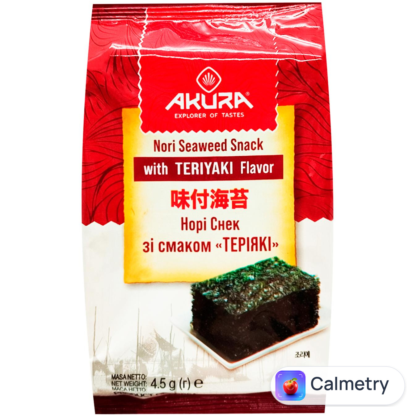 Чипси норі Akura зі смаком теріякі 4,5г