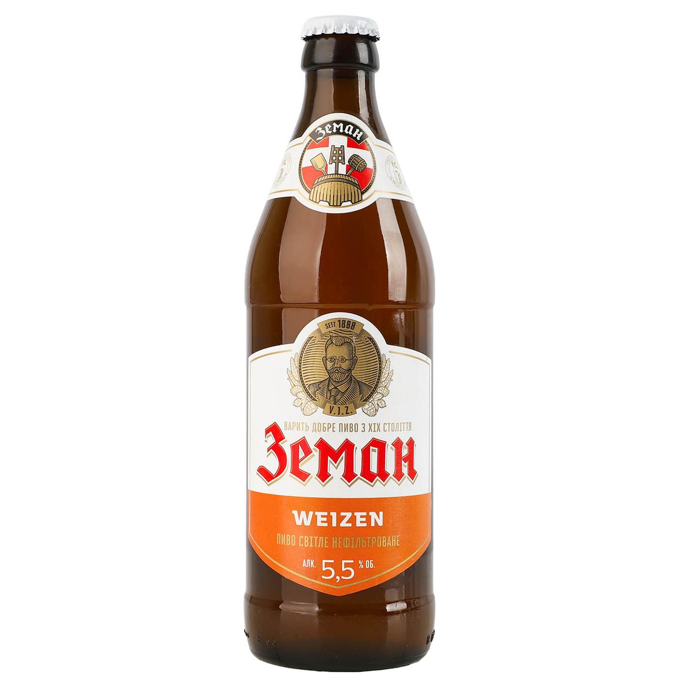 Пиво Земан Weizen світле 5% 0,5л — фото продукту