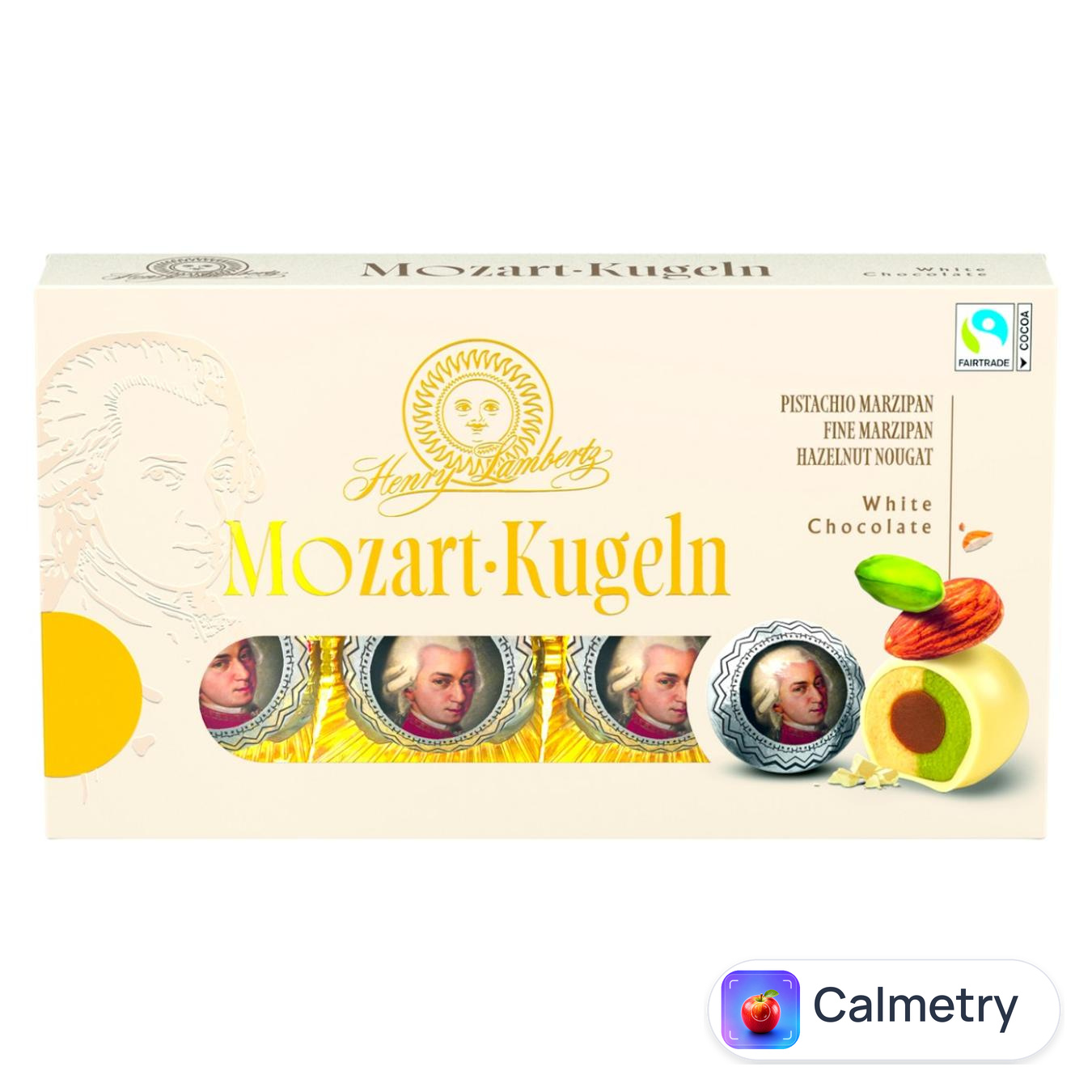 Цукерки Lambertz Mozart фісташково-марципанові у білому шоколаді 160г
