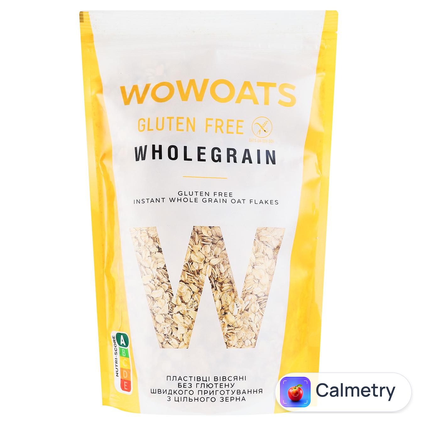 Пластівці вівсяні Добродія Wowoats цільнозернові без глютену різані 450г — фото продукту